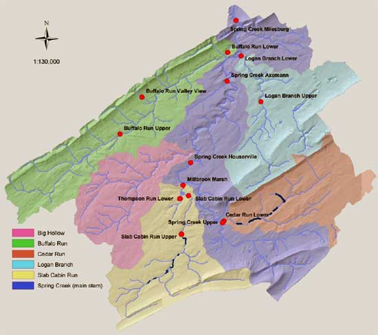 Map Spring Creek Watershed